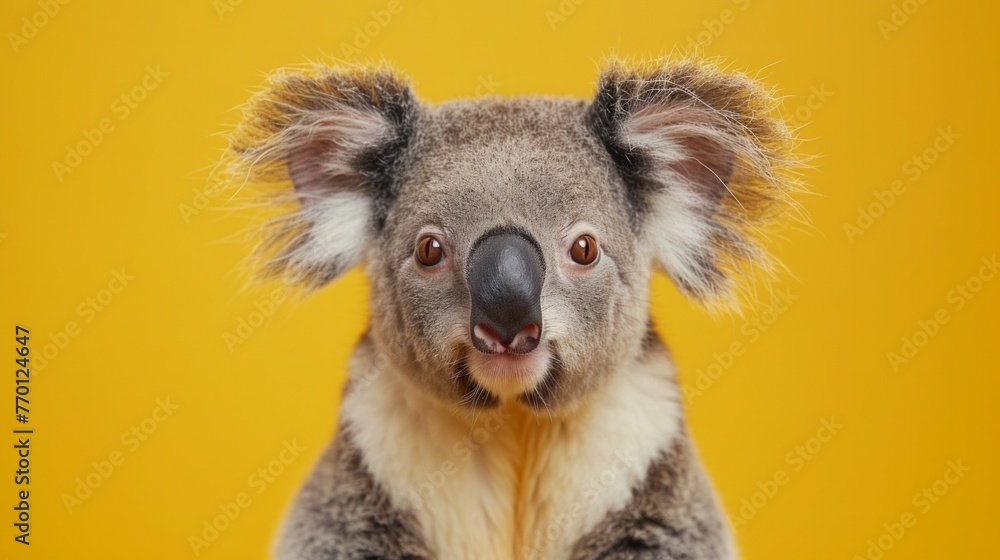 A koala on a pastel background isolated A koala on a pastel background isolated