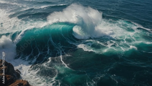 waves crashing on the rocks