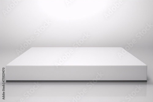 Wallpaper Mural 3D rendering of an empty white stage or podium with a spotlight on a grey background in a minimalist style Torontodigital.ca