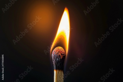 A matchstick with a flame on it