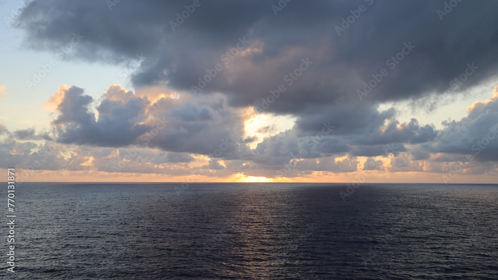 Cloudy morning on Caribbean Sea near San Juan of Puerto Rico