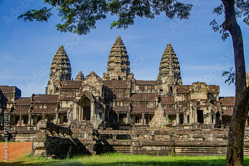 Beautiful temples of Angkor Vat. Heritage site built around 12th century  photo