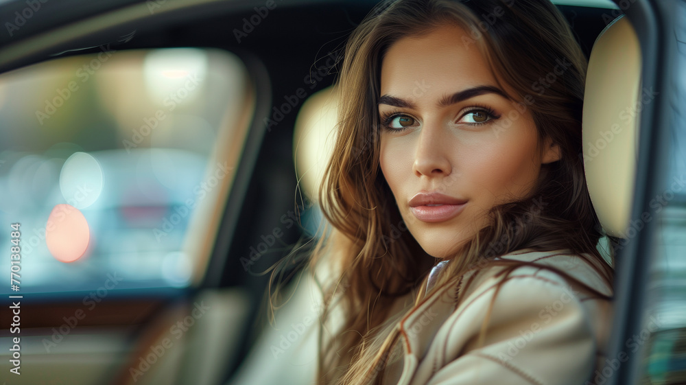 Woman in a car