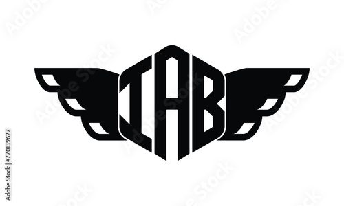 IAB polygon wings logo design vector template. photo