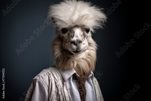 an older lama in white shirt with a white hair © RealPeopleStudio