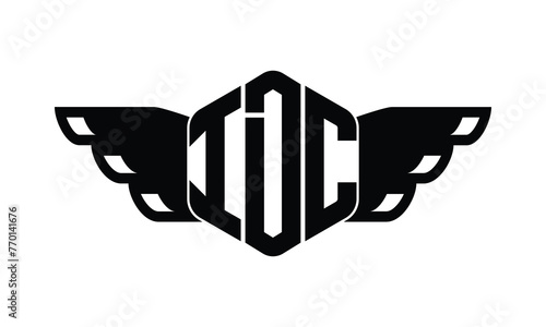 IDC polygon wings logo design vector template. photo
