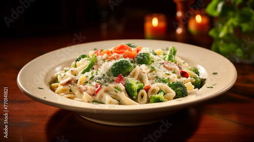 pasta with vegetables and cheese