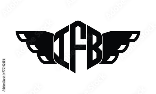 IFB polygon wings logo design vector template. photo