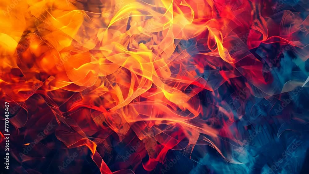Abstract background with red, blue and yellow fire flames on black background Abstract background with red, blue and yellow fire flames on black background