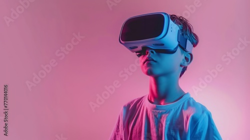 Little boy with VR glasses