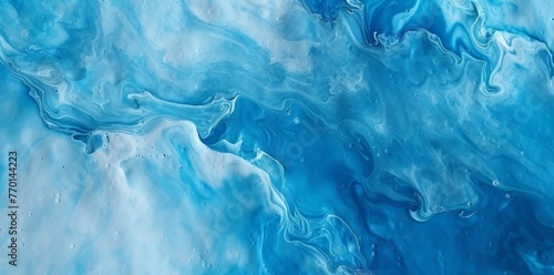 Mesmerizing Blue Paint Texture: Abstract Art Background Featuring Liquid Fluid Grunge Texture