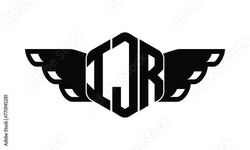 IJR polygon wings logo design vector template. photo