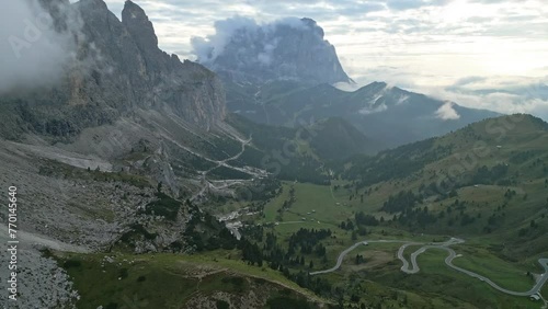 Drone shot over Dolomites
