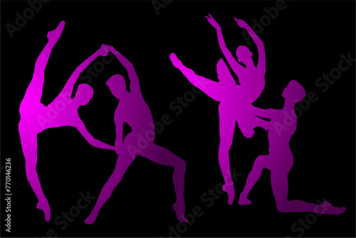 mujeres, ilustracion, vector, silueta, modelos, fashion, modelos, moda, pose, danza, baile, entrenamiento