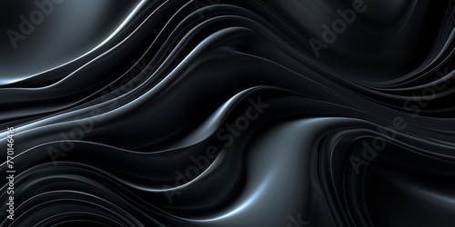 Futuristic Elegance Abstract Dark Black Background with Waved Design