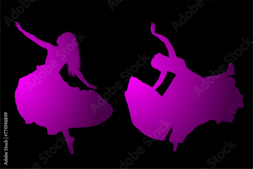 mujeres, ilustracion, vector, silueta, modelos, fashion, modelos, moda, pose, danza, baile, entrenamiento