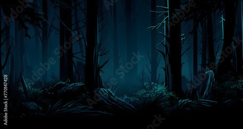 a picture of a scary forest with no one
