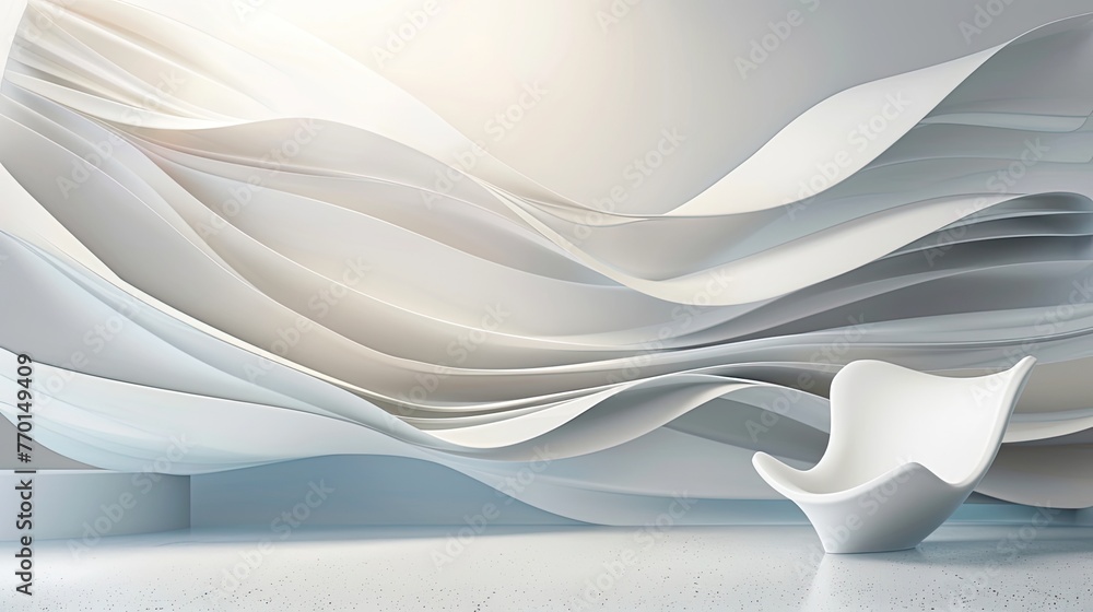 Fototapeta premium 3D White Interior Background