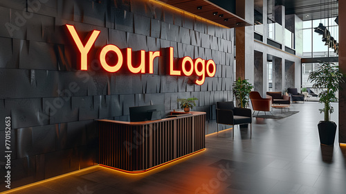 modern living room with Mockup text Your Logo