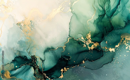 Close-up of background with green and gold colors