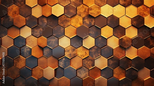 a background with hexagonal tiles arranged in an intricate honeycomb grid