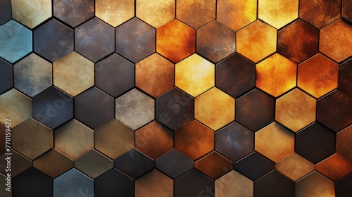 a background with hexagonal tiles arranged in an intricate pattern