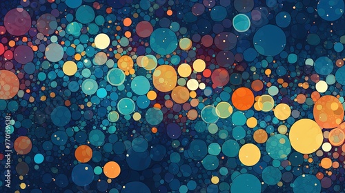 a geometric background with circular dots in a randomized placement
