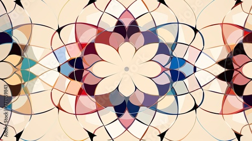 a seamless pattern of interconnected circles in a radial arrangement