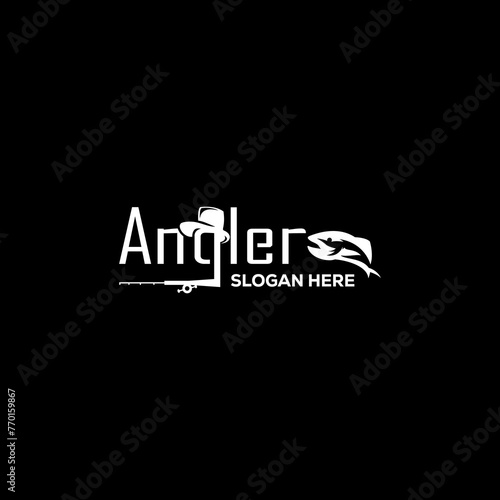 Angler logo Sport fishing design vector