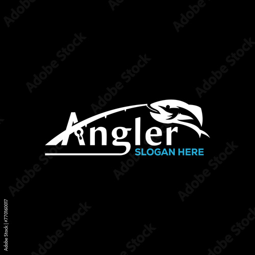 Angler logo Sport fishing design vector