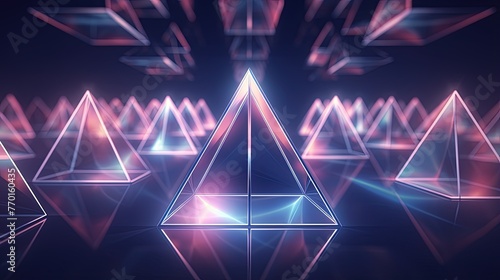geometric shapes with a holographic effect