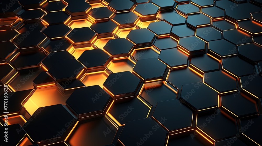 hexagonal grid with a futuristic touch hexagonal grid with a futuristic touch