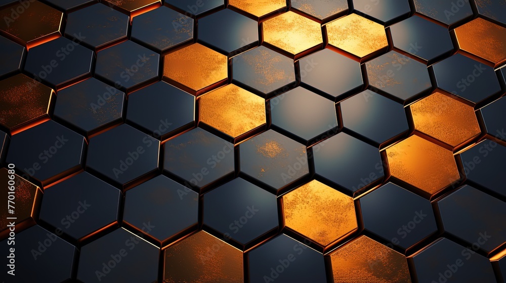 hexagonal grid with a metallic sheen hexagonal grid with a metallic sheen