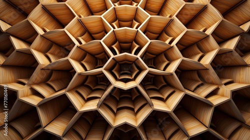 symmetrical pattern of concentric hexagons