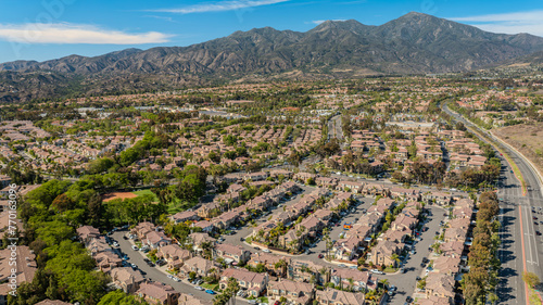 Aerial Photo of Saddleback Mountain  Taken Above Homes in Rancho Santa Margarita  California