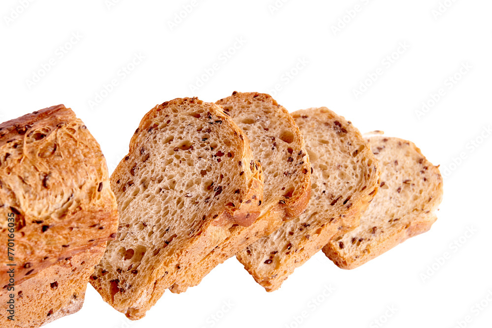 Pieces of bread isolated on white background Pieces of bread isolated on white background
