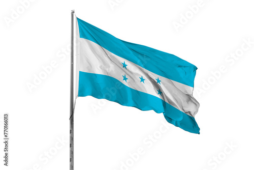 Waving Honduras country flag, isolated, white background, national, nationality, close up