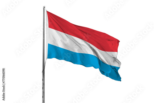 Foto Waving Luxembourg country flag, isolated, white background, national, nationalit