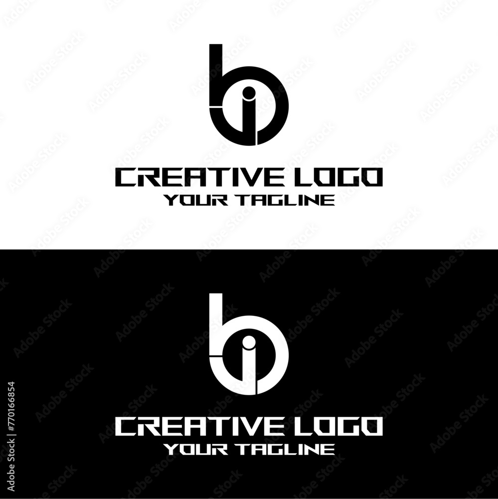 creative letter logo bj desain vektor