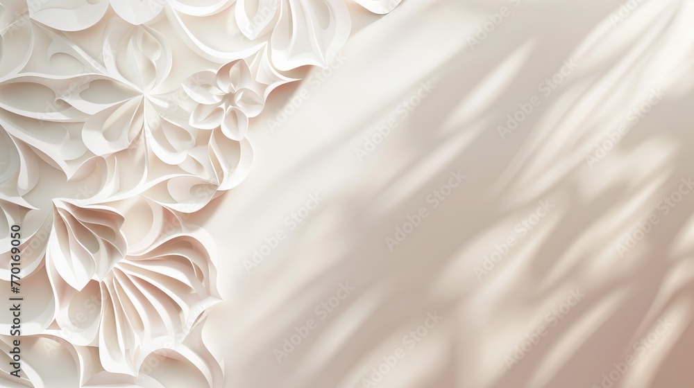 Abstract Arabic shadow, white background, copy and text space, 16:9 Abstract Arabic shadow, white background, copy and text space, 16:9