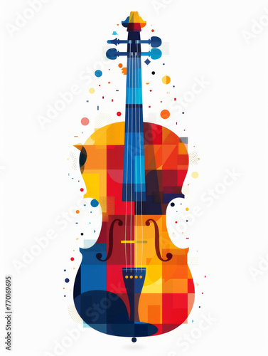 A colorful violin on a white background © Friedbert
