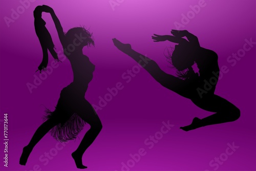 mujeres  ilustracion  vector  silueta  modelos  fashion  modelos  moda  pose  danza  baile  entrenamiento
