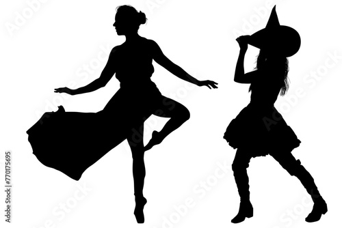 mujeres, ilustracion, vector, silueta, modelos, fashion, modelos, moda, pose, danza, baile, entrenamiento