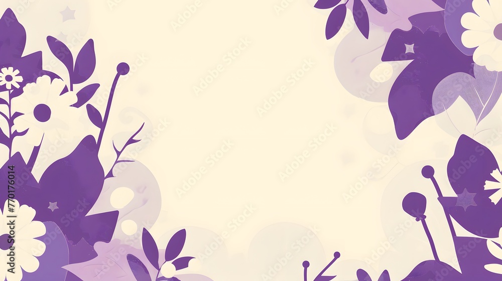 Floral Illustration on Pastel Clouds