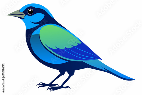 Blue-throated barbet silhouette vector design.