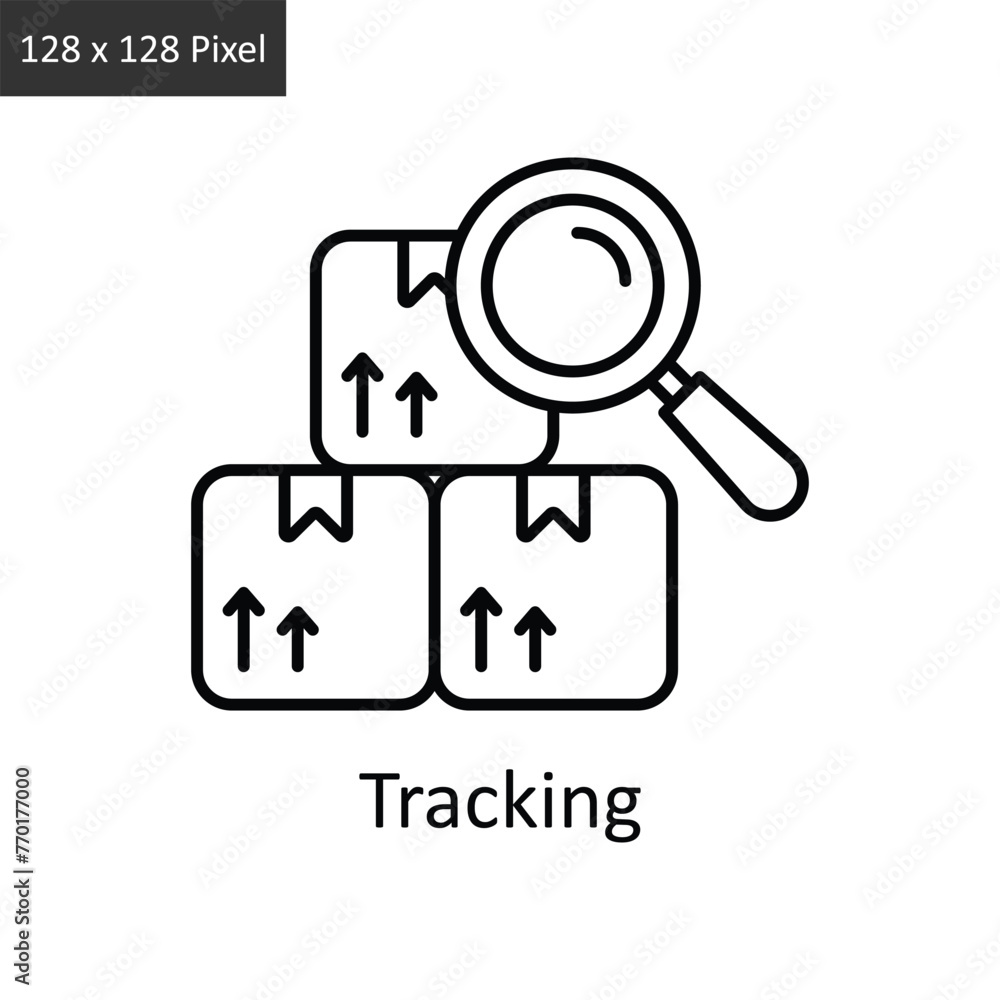 Tracking vector outline icon design illustration. Logistics Delivery symbol on White background EPS 10 File Tracking vector outline icon design illustration. Logistics Delivery symbol on White background EPS 10 File