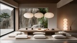 Modern Japanese-style Dining Room with Nature View