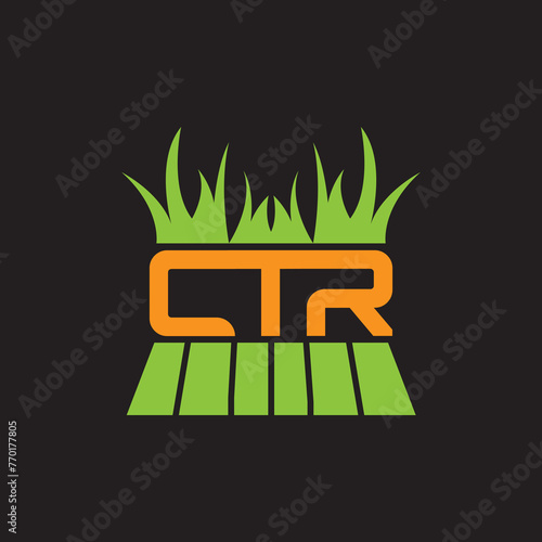 CTR lawn care initial logo design vector