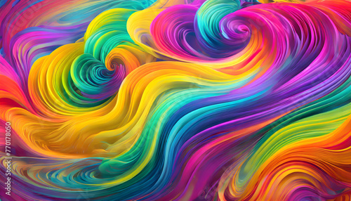 Wallpaper Mural Abstract Fluid Rainbow Swirls background. Generative AI. Torontodigital.ca