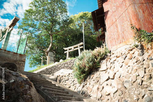 香川県高松市の沖合の島「男木島」の豊玉姫神社 photo